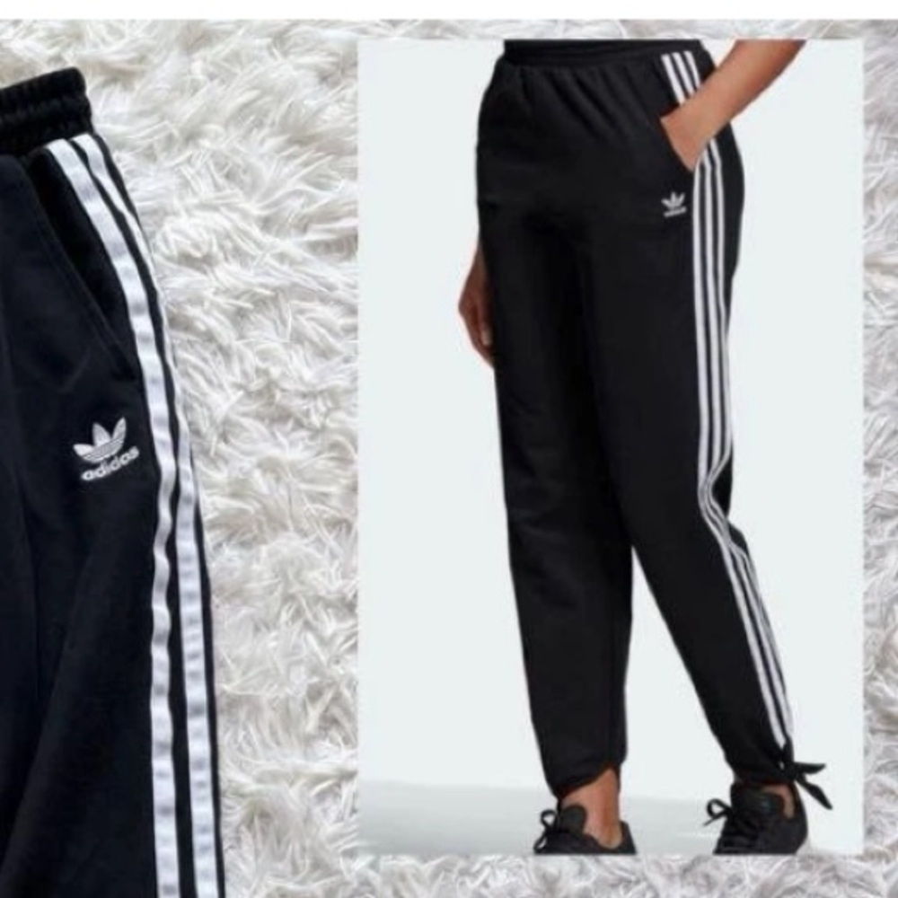 Adidas Women’s Originals Ribbon Track Pants Black Joggers Limited Edition Small